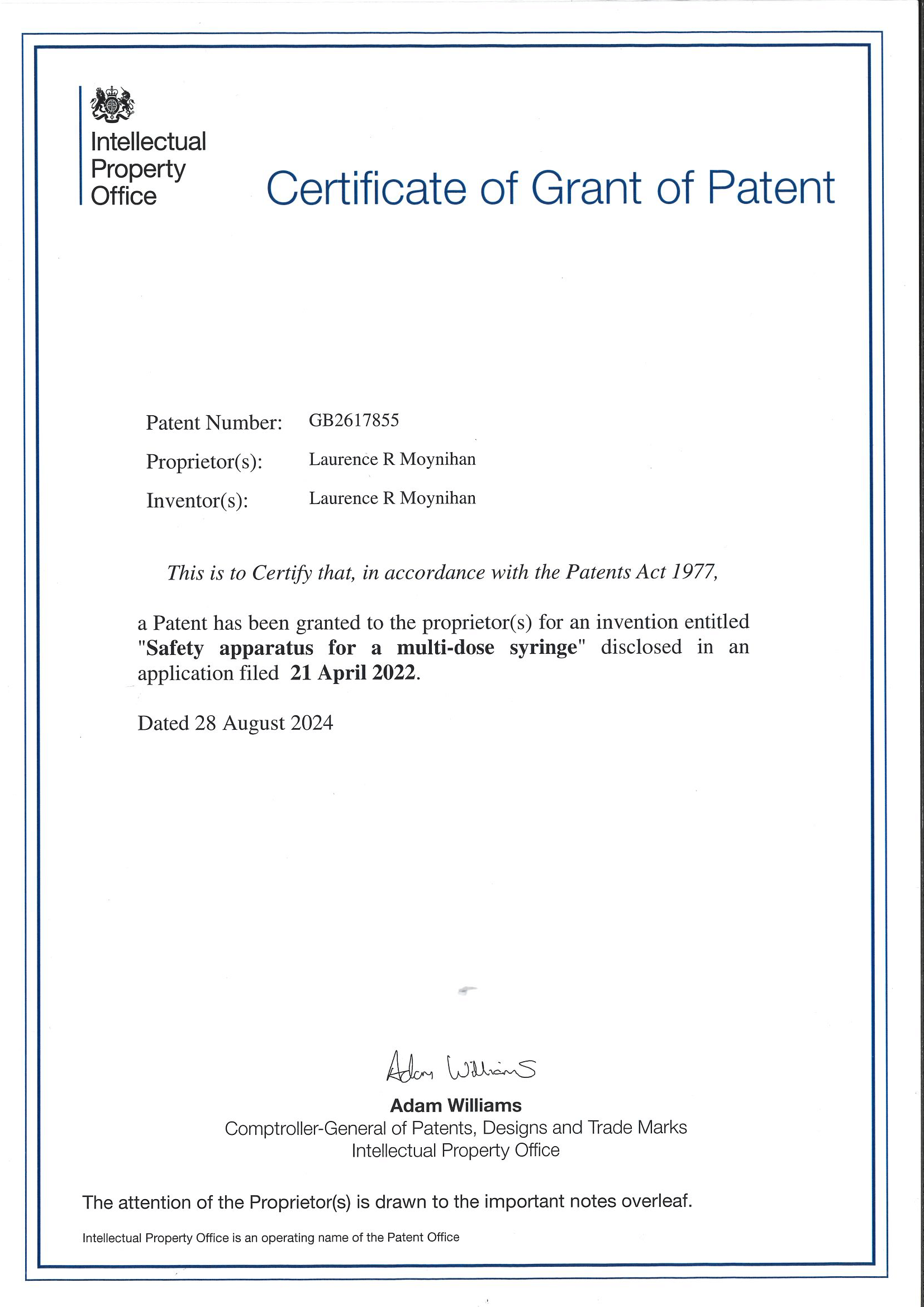 UK Grant Certificate-1
